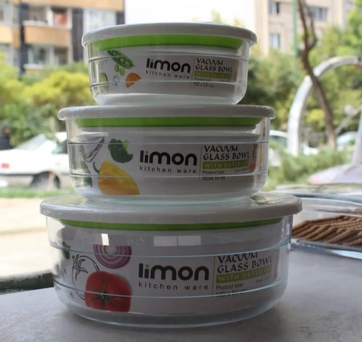 Limon Vacuum Glass Bowl 3-Pcs Set (Plain)
