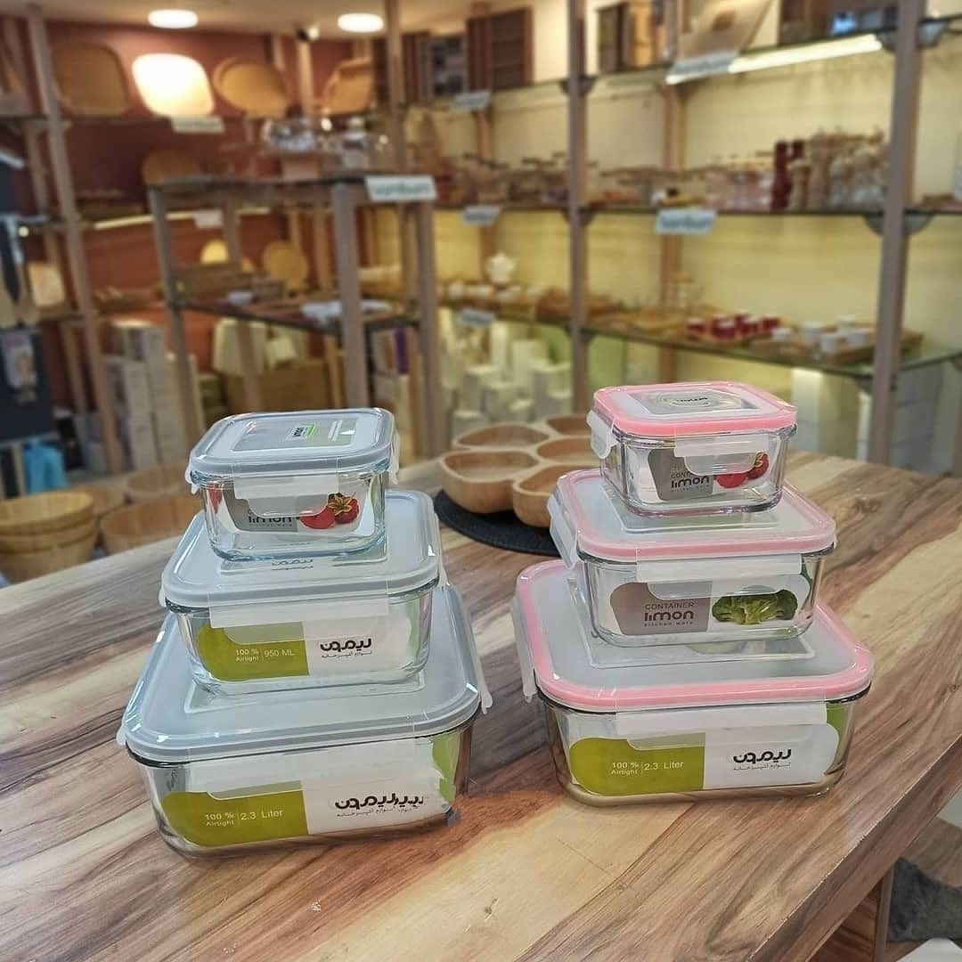 Limon Glass Container 3-Pcs Set (Square)!