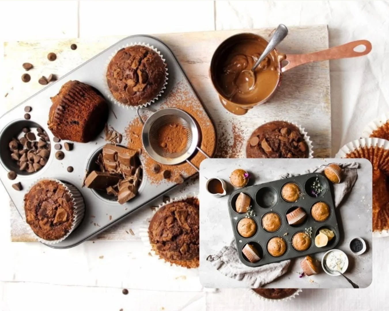 Non-Stick Muffin Pan Cake Tray 6 & 12-Pcs!