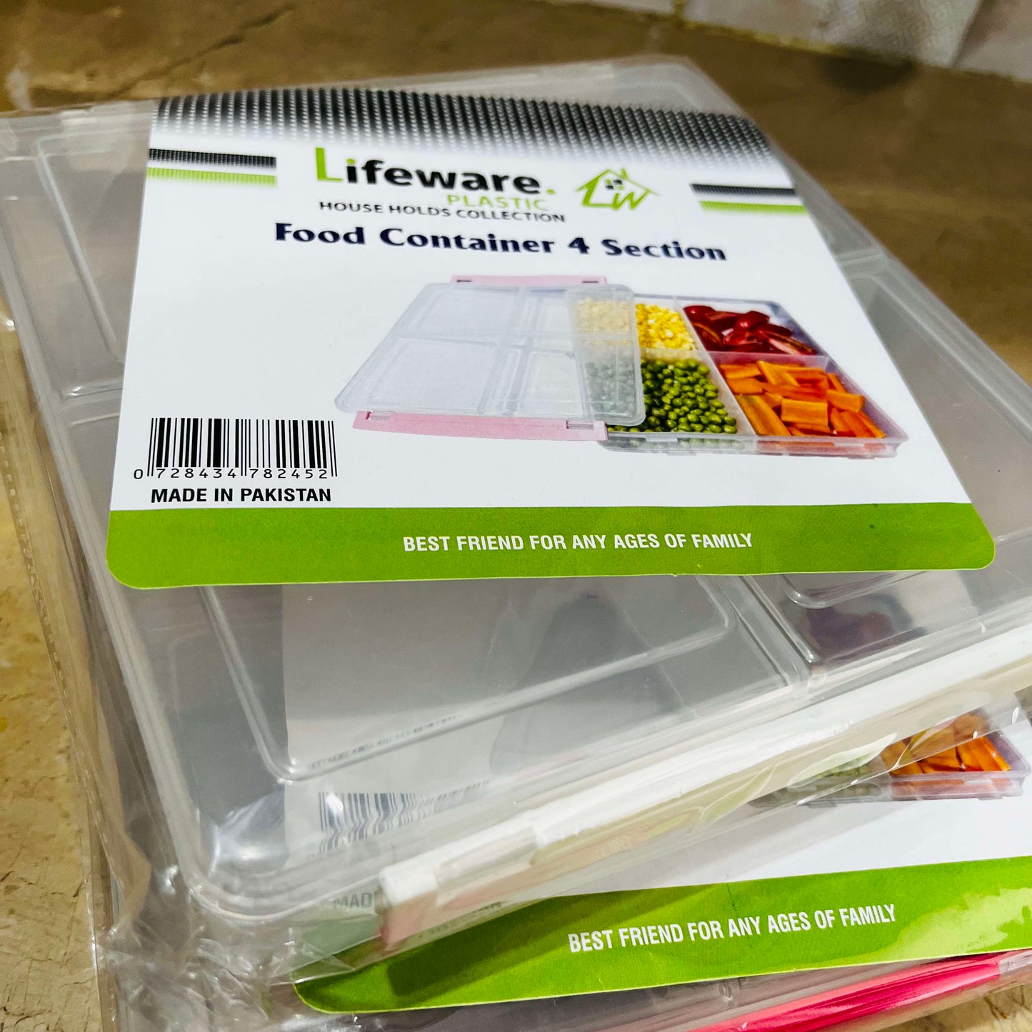 Airtight Food Storage Box in 4-Sections!