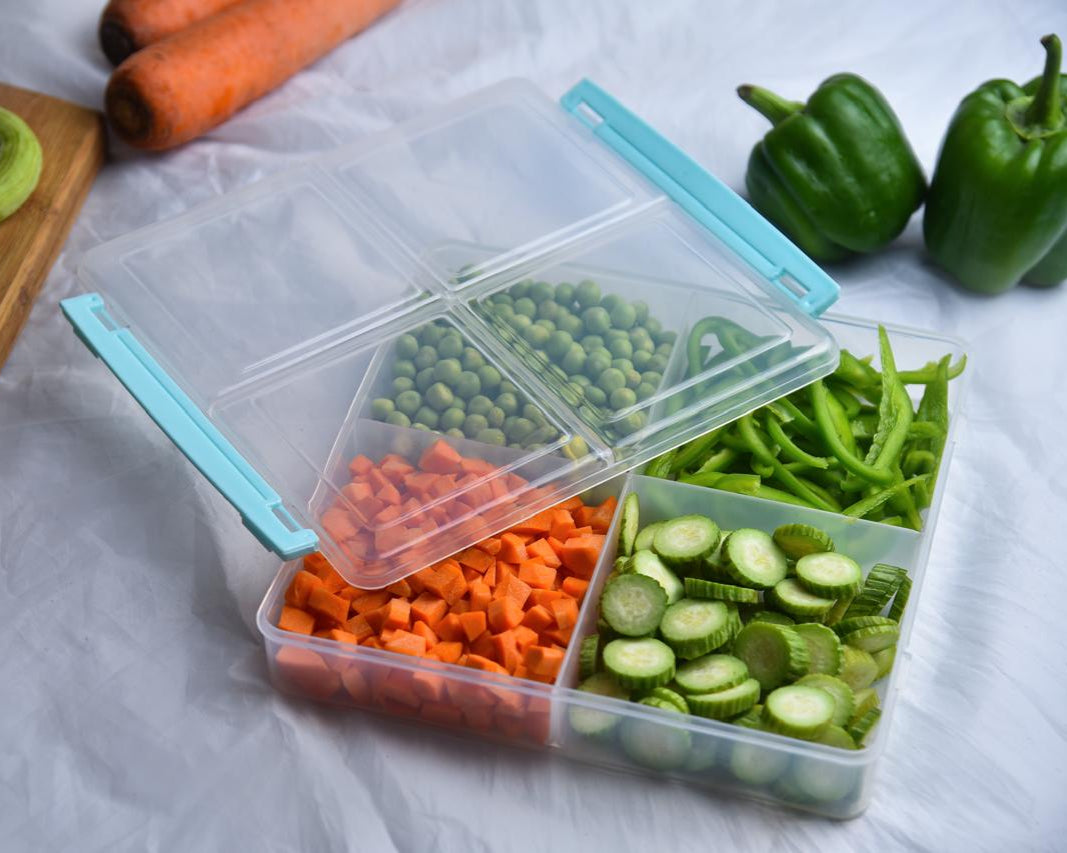 Airtight Food Storage Box in 4-Sections!