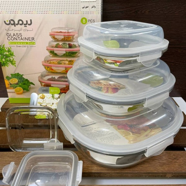 Limon Glass Container Set 4-Pcs (Round)