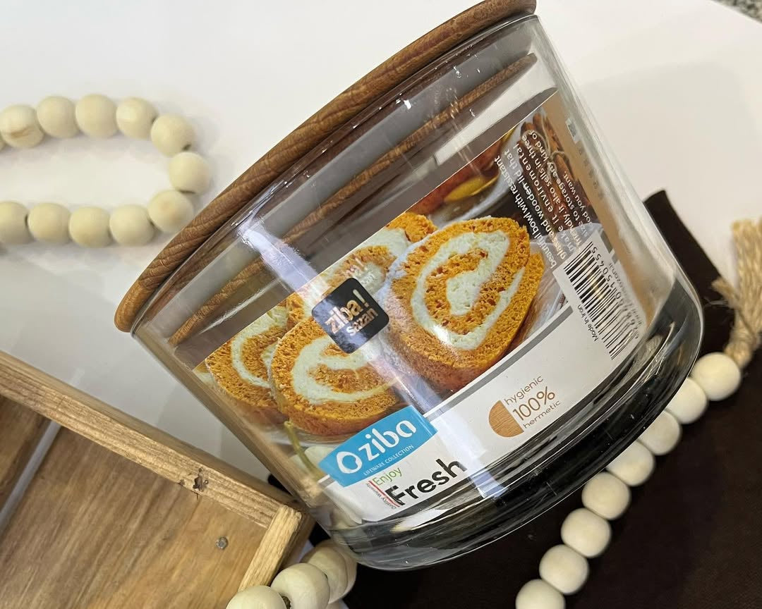 Ziba Wooden Glass Container 3-Pcs Set!