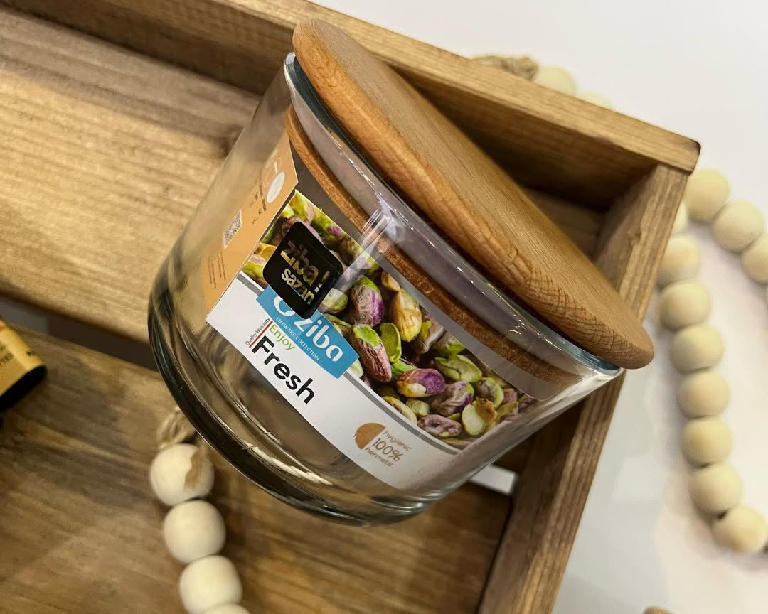 Ziba Wooden Glass Container 3-Pcs Set!