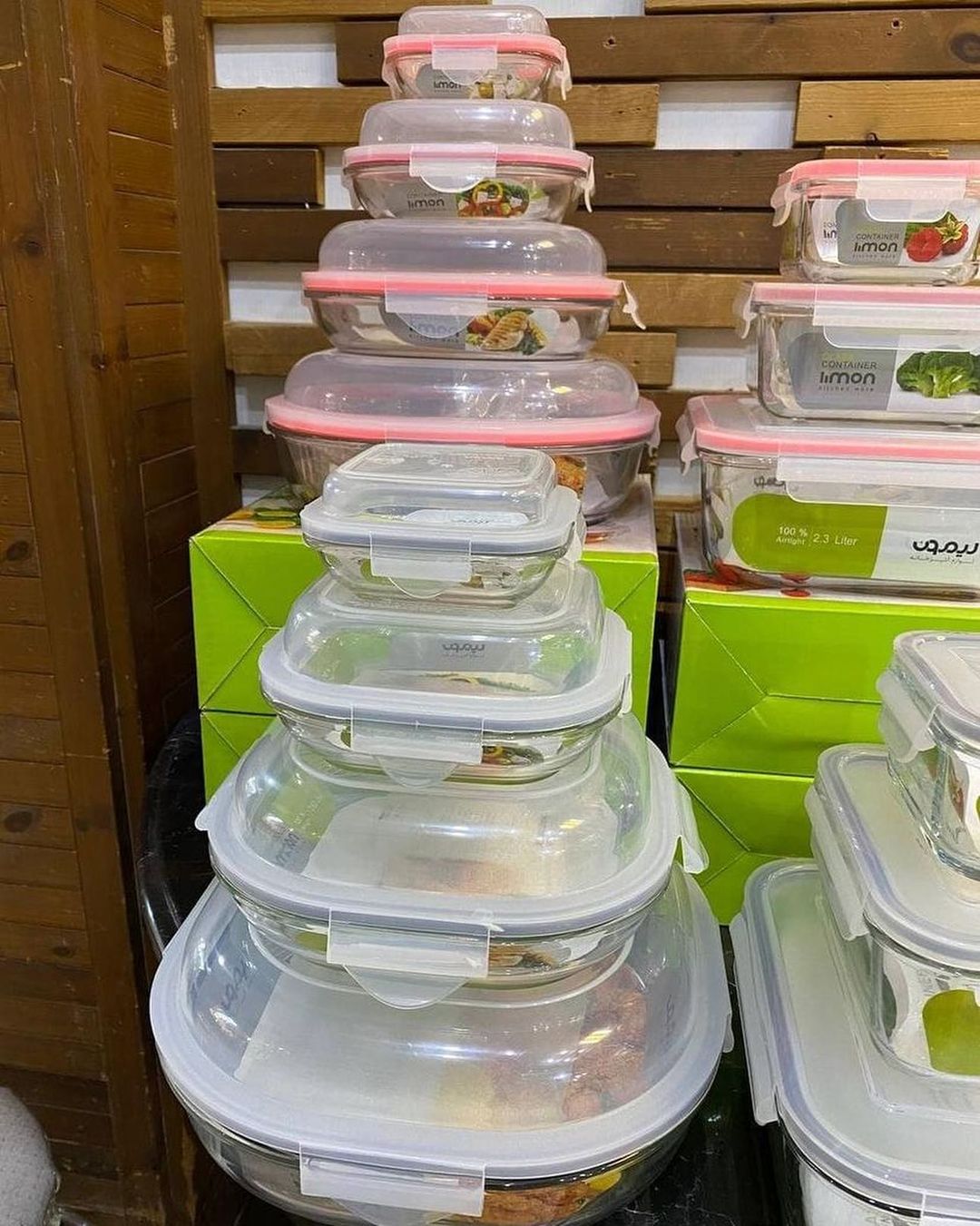 Limon Glass Container Set 4-Pcs (Round)
