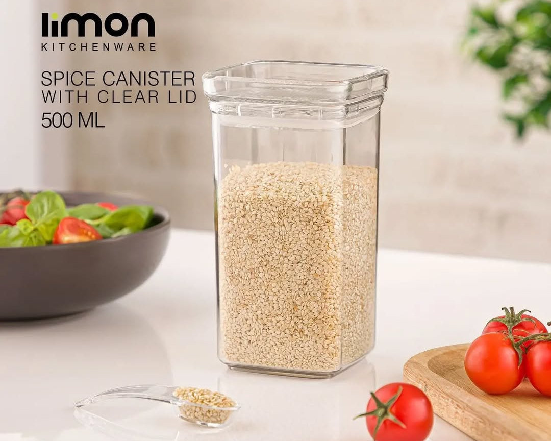 Limon Royal Acrylic Spice Jars (Square) 3-Pcs Set!