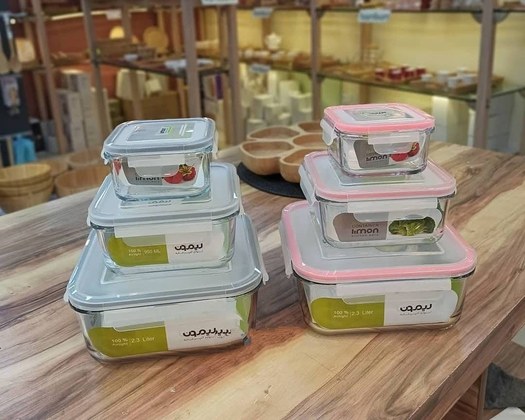 Limon Glass Container 3-Pcs Set (Square)!
