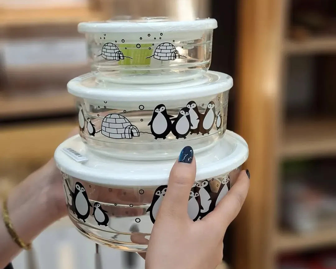 Limon Vacuum Glass Bowl Set 3-Pcs (Printed)