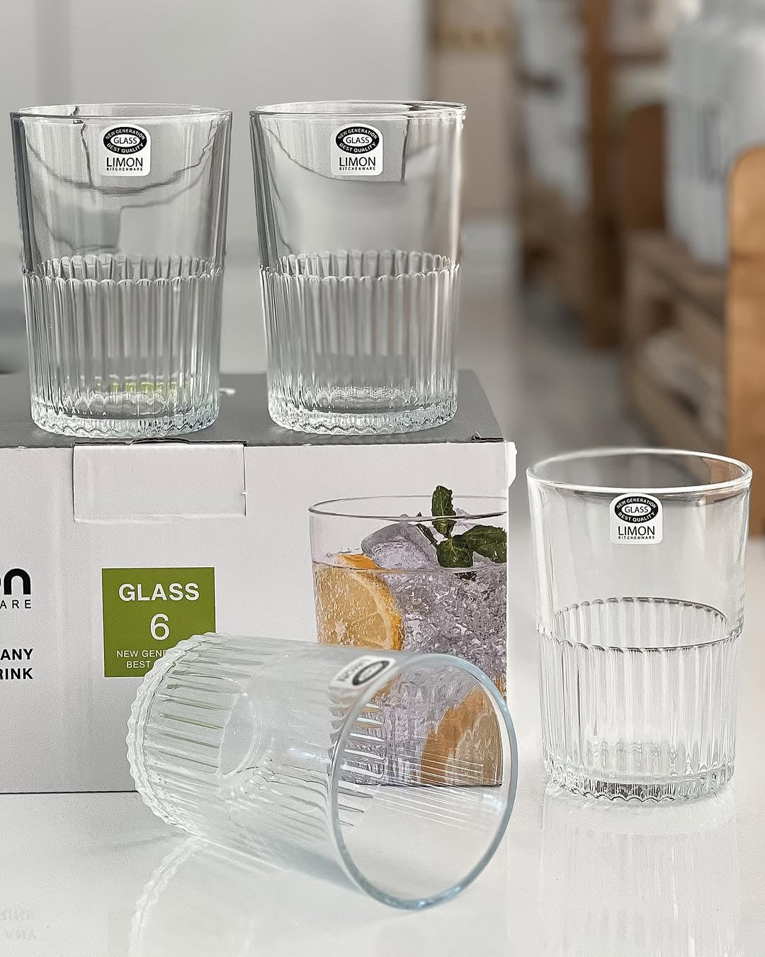 Limon Pitcher & Water Glass 7-Pcs Set-Made in Iran.