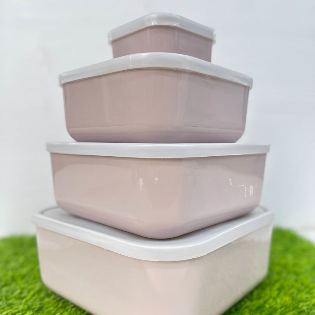 ZIBA Plastic Bowl Set with Airtight Lid 4-Pcs