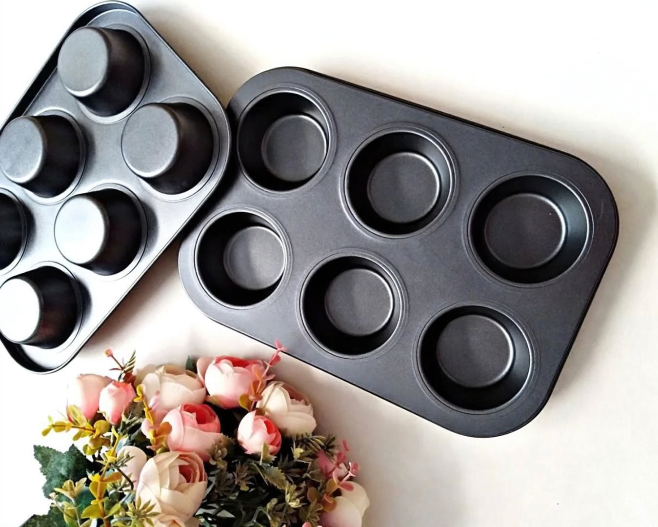 Non-Stick Muffin Pan Cake Tray 6 & 12-Pcs!