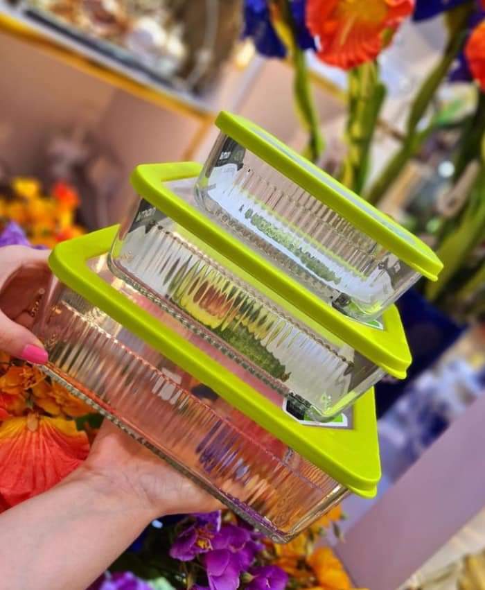 Limon Multicolor Glass Container 3-Pcs Set!