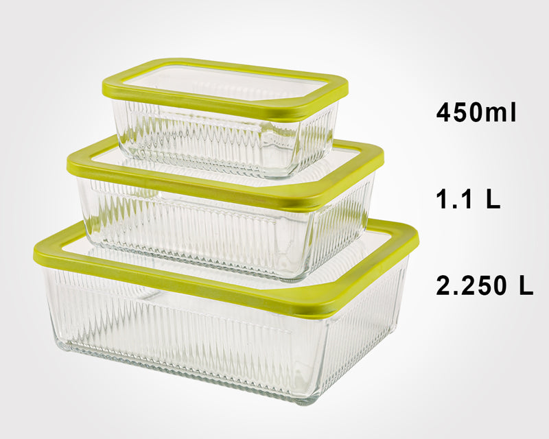 Limon Multicolor Glass Container 3-Pcs Set!