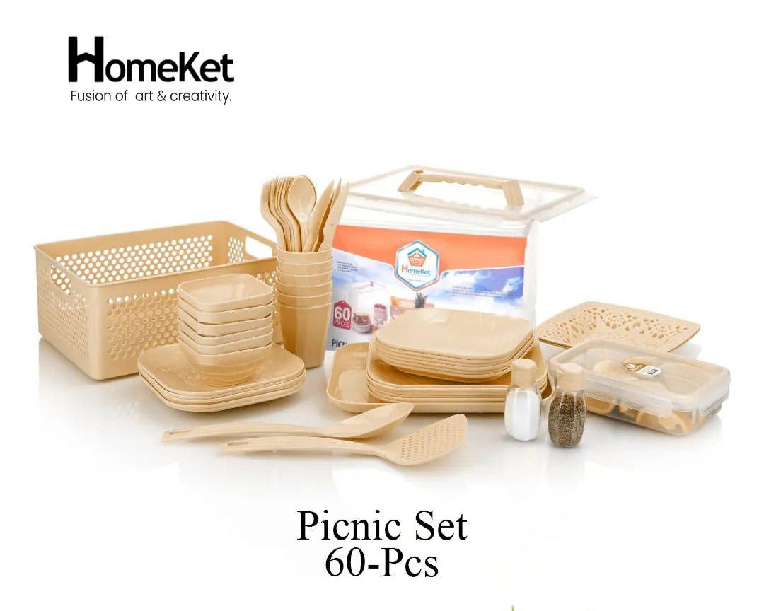 HomeKet Picnic Set 60-Pcs (6-Person)!