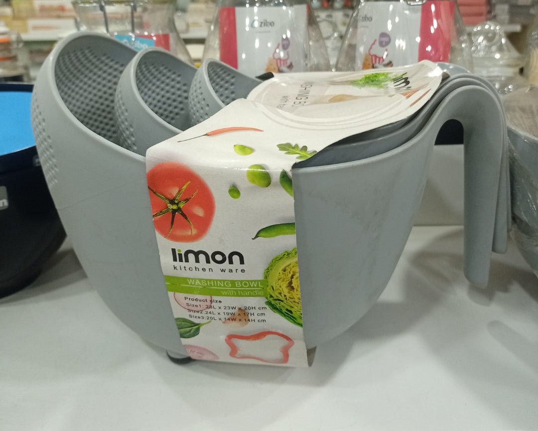 Limon Washing Bowl Set with Handle & Strainer