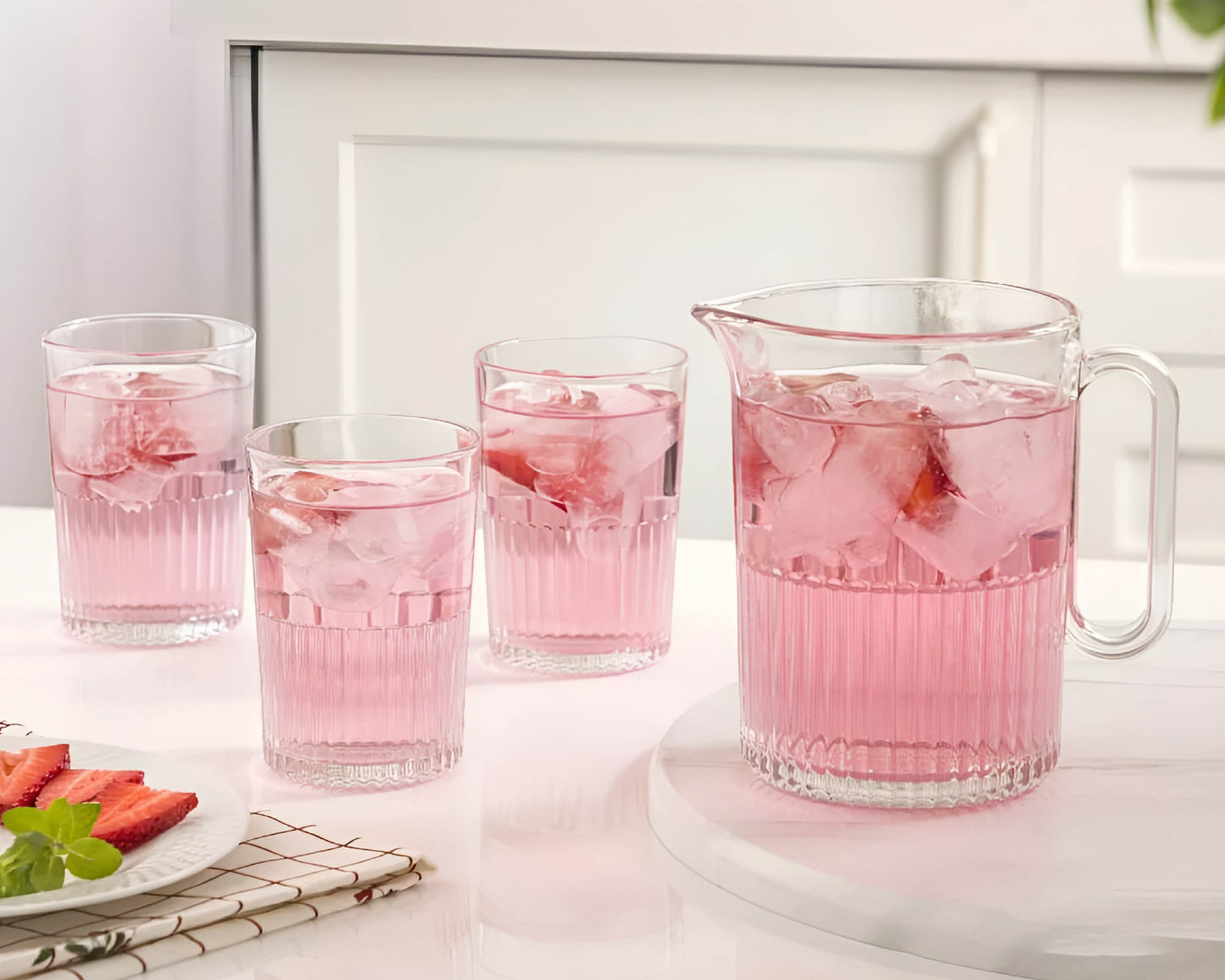 Limon Pitcher & Water Glass 7-Pcs Set-Made in Iran.