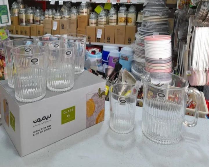 Limon Pitcher & Water Glass 7-Pcs Set-Made in Iran.
