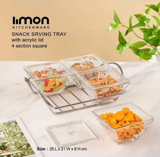 Limon Glass Snack Serving Trays (Square)!