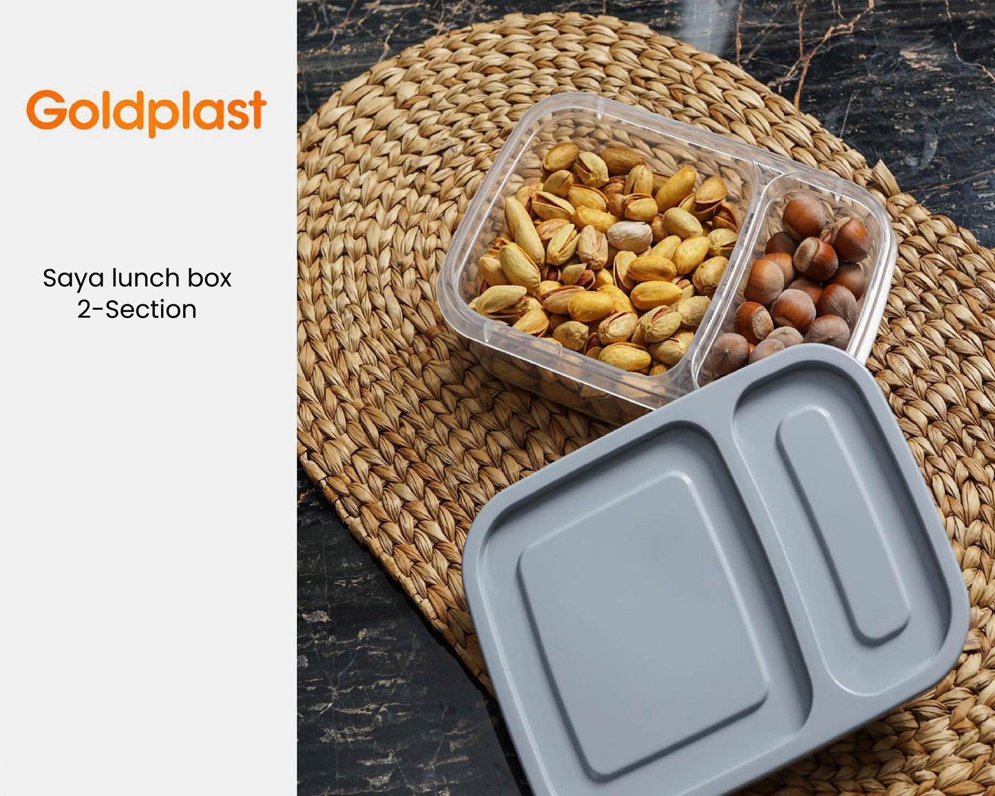 Student Lunch Box 2-Sections 1 Liter (Saya)!