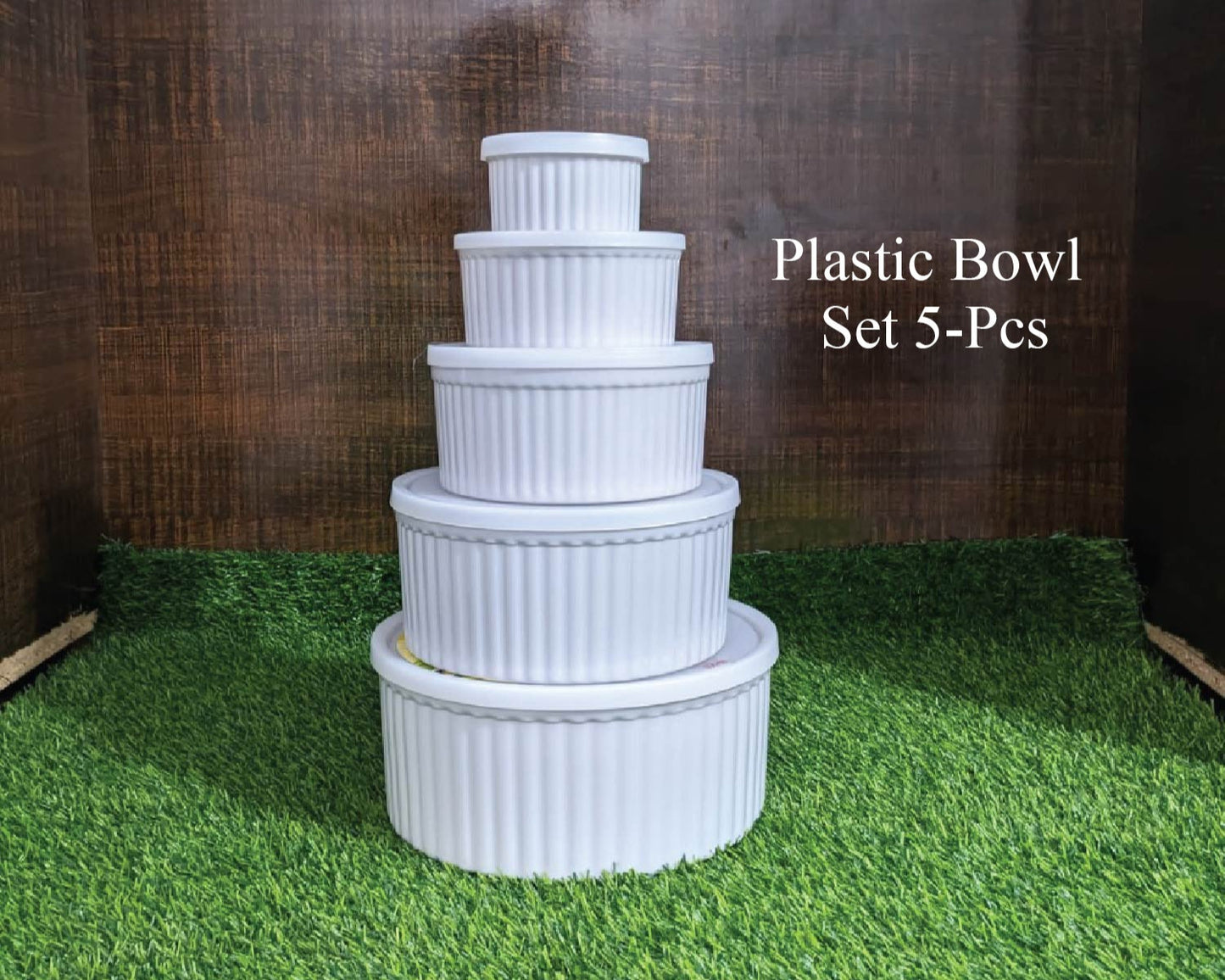Next Icon Plastic Bowl Set with Rubber Lid 5-Pcs!