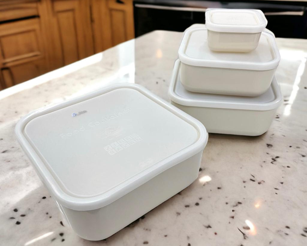 ZIBA Plastic Bowl Set with Airtight Lid 4-Pcs