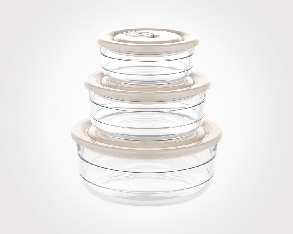 Limon Vacuum Glass Bowl 3-Pcs Set (Plain)