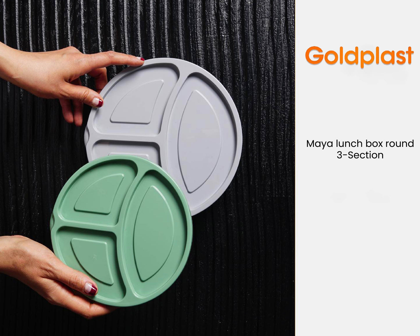 Student Lunch Box 3-Sections 1.15 Liter (Round)!