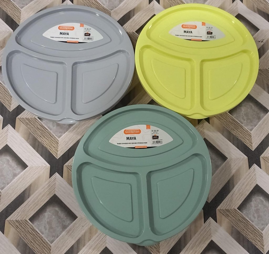 Student Lunch Box 3-Sections 1.15 Liter (Round)!