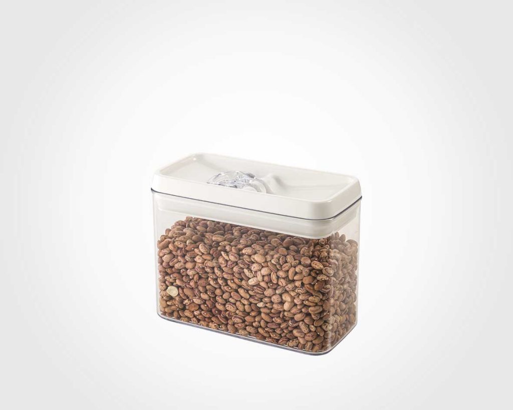 Limon Rectangular Canister Jar with a Thumb Lid of 1.7-L