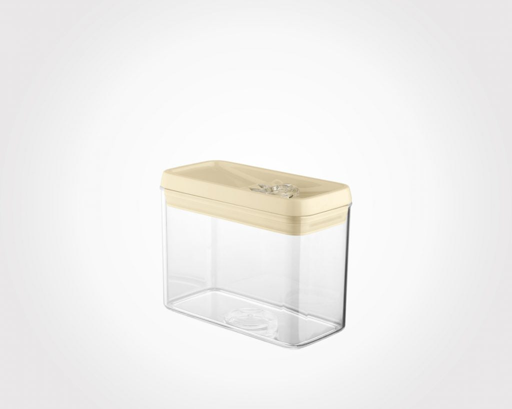 Limon Rectangular Canister Jar with a Thumb Lid of 1.7-L