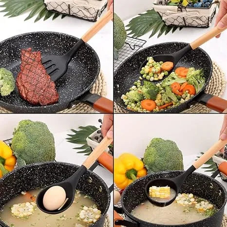 Non-Stick Silicon Kitchen Tool Set 12-Pcs (Utensils)!