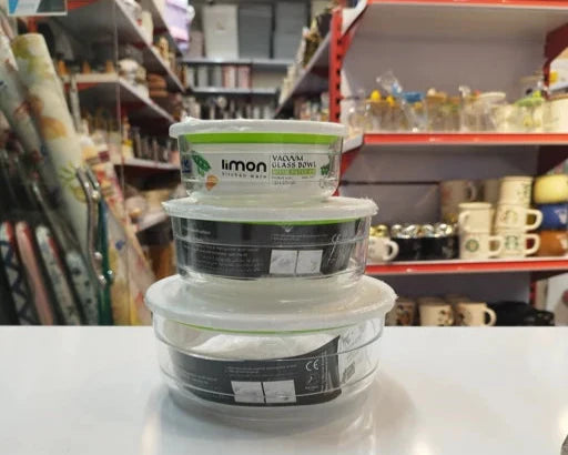 Limon Vacuum Glass Bowl Set 3-Pcs (Plain)!