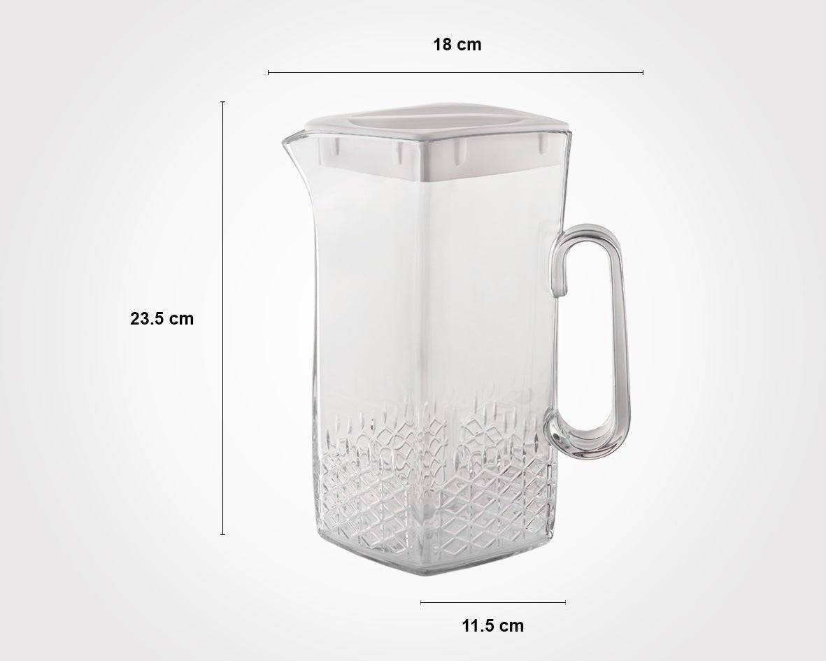 Acrylic Square Water Jug or Pitcher 2-Liter
