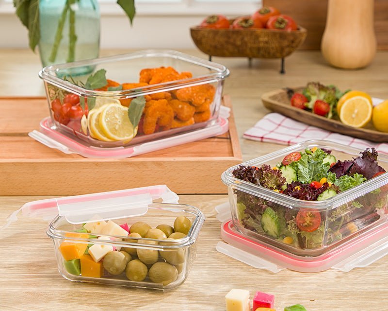 Limon Glass Container 3-Pcs Set (Rectangle)!