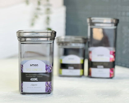 Limon Royal Acrylic Spice Jars (Square) 3-Pcs Set!