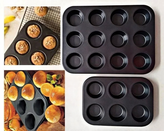 Non-Stick Muffin Pan Cake Tray 6 & 12-Pcs!