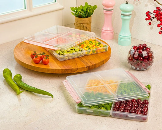 Airtight Food Storage Box in 4-Sections!