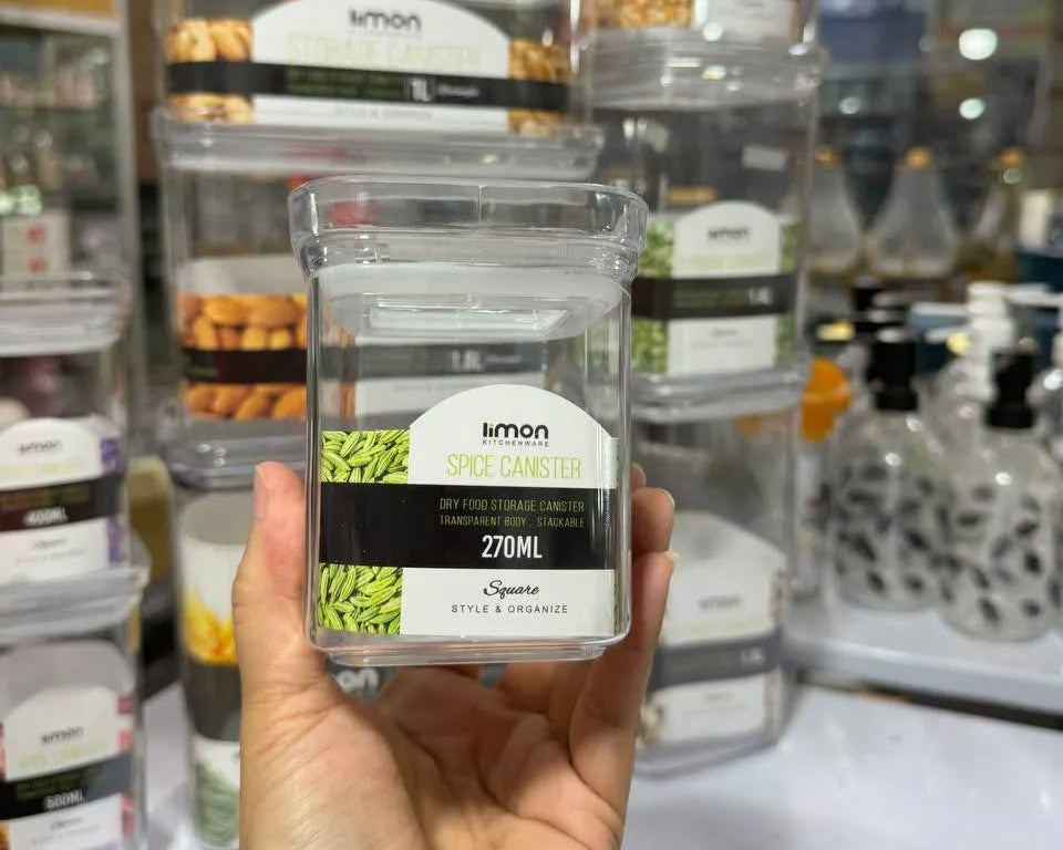 Limon Royal Acrylic Spice Jars (Square) 3-Pcs Set!