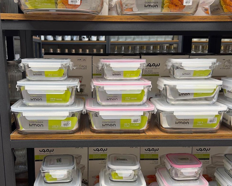 Limon Glass Container 3-Pcs Set (Rectangle)!