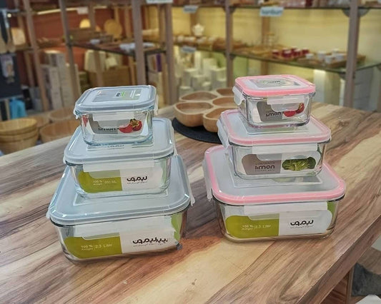 Limon Glass Container 3-Pcs Set (Square)!