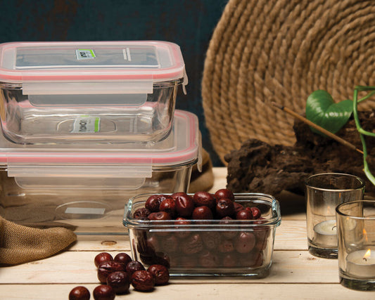 Limon Glass Container 3-Pcs Set (Rectangle)!