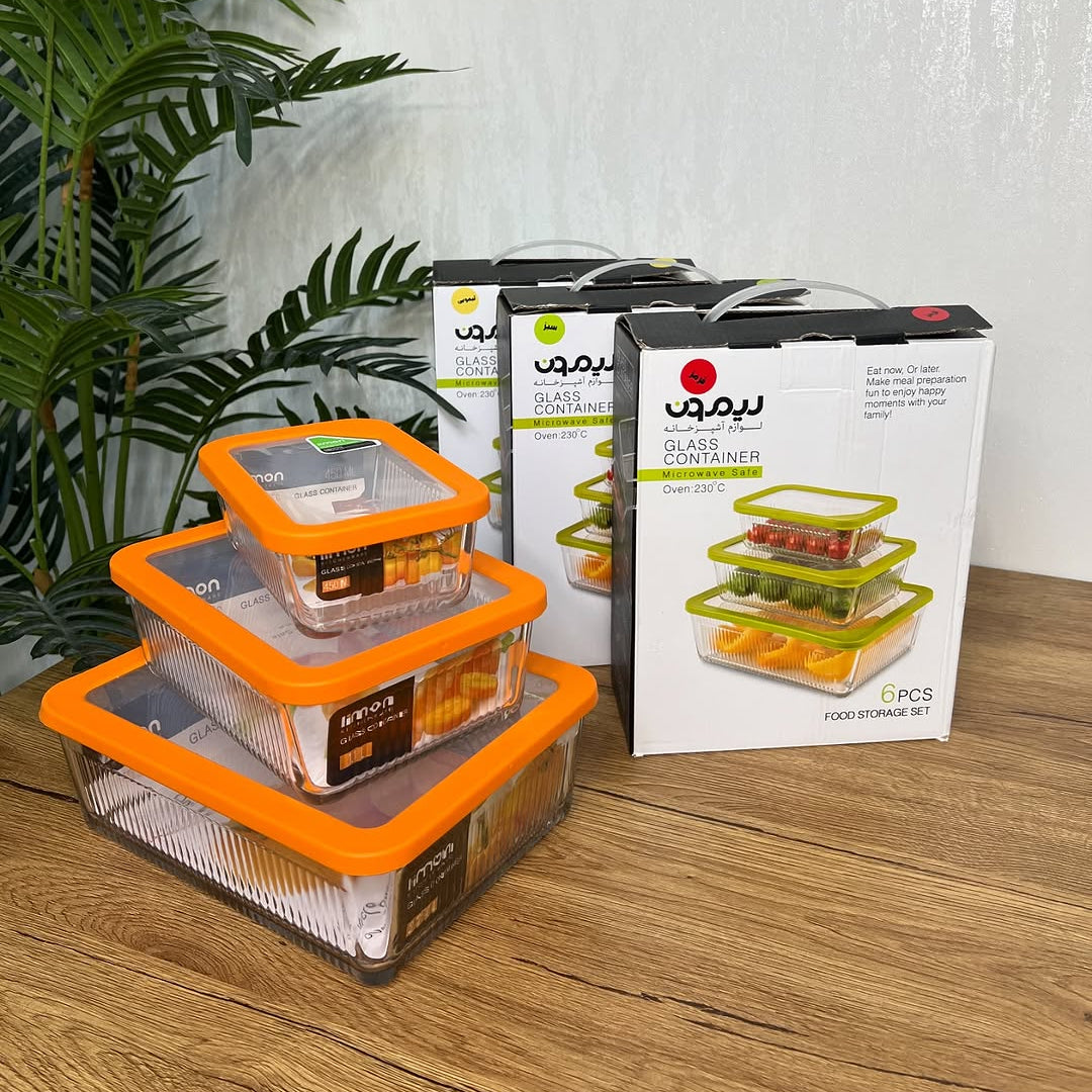 Limon Multicolor Glass Container 3-Pcs Set!