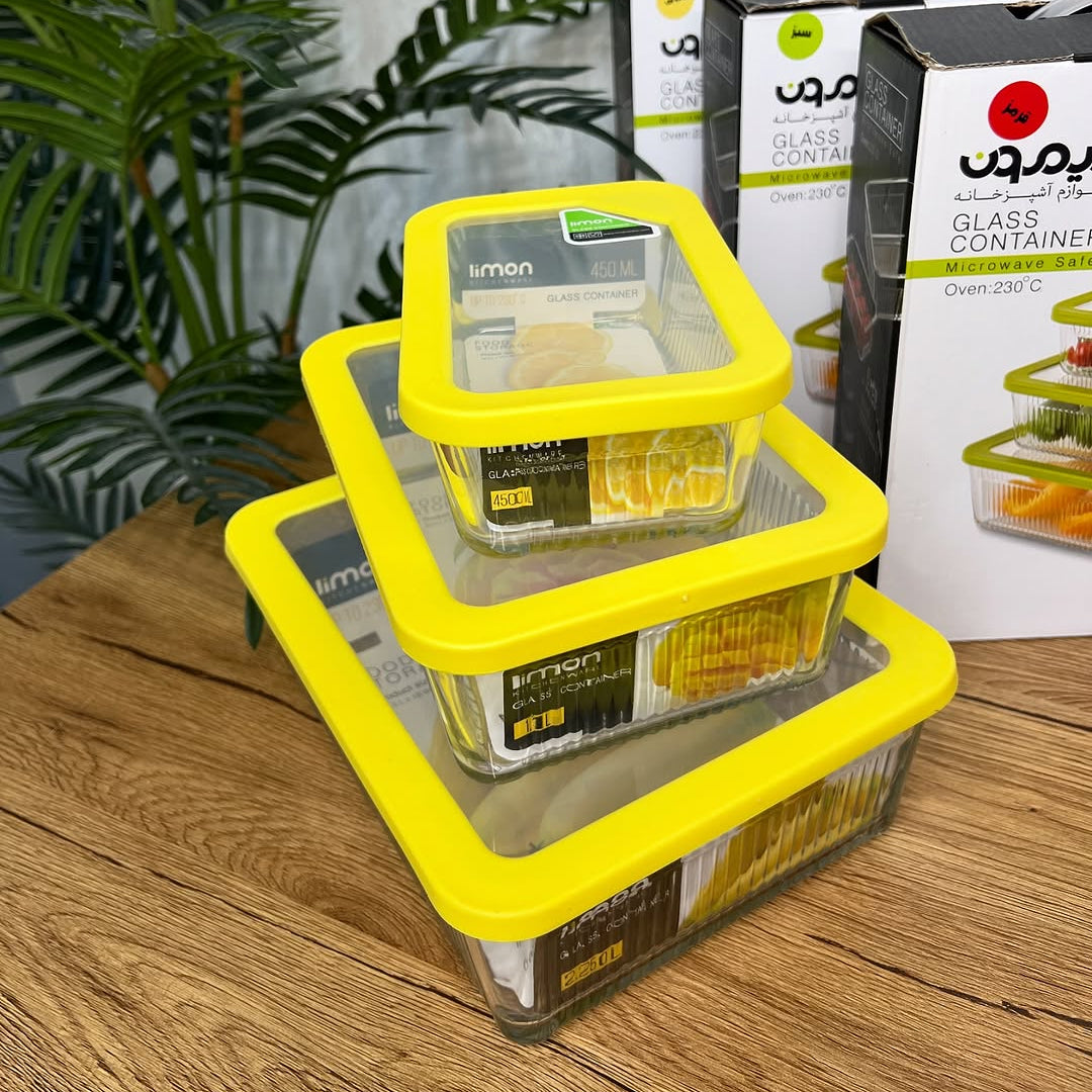 Limon Multicolor Glass Container 3-Pcs Set!