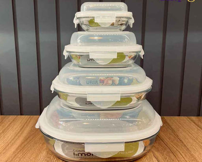 Limon Glass Container Set 4-Pcs (Round)