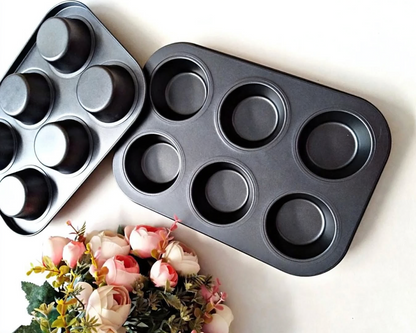 Non-Stick Muffin Pan Cake Tray 6 & 12-Pcs!