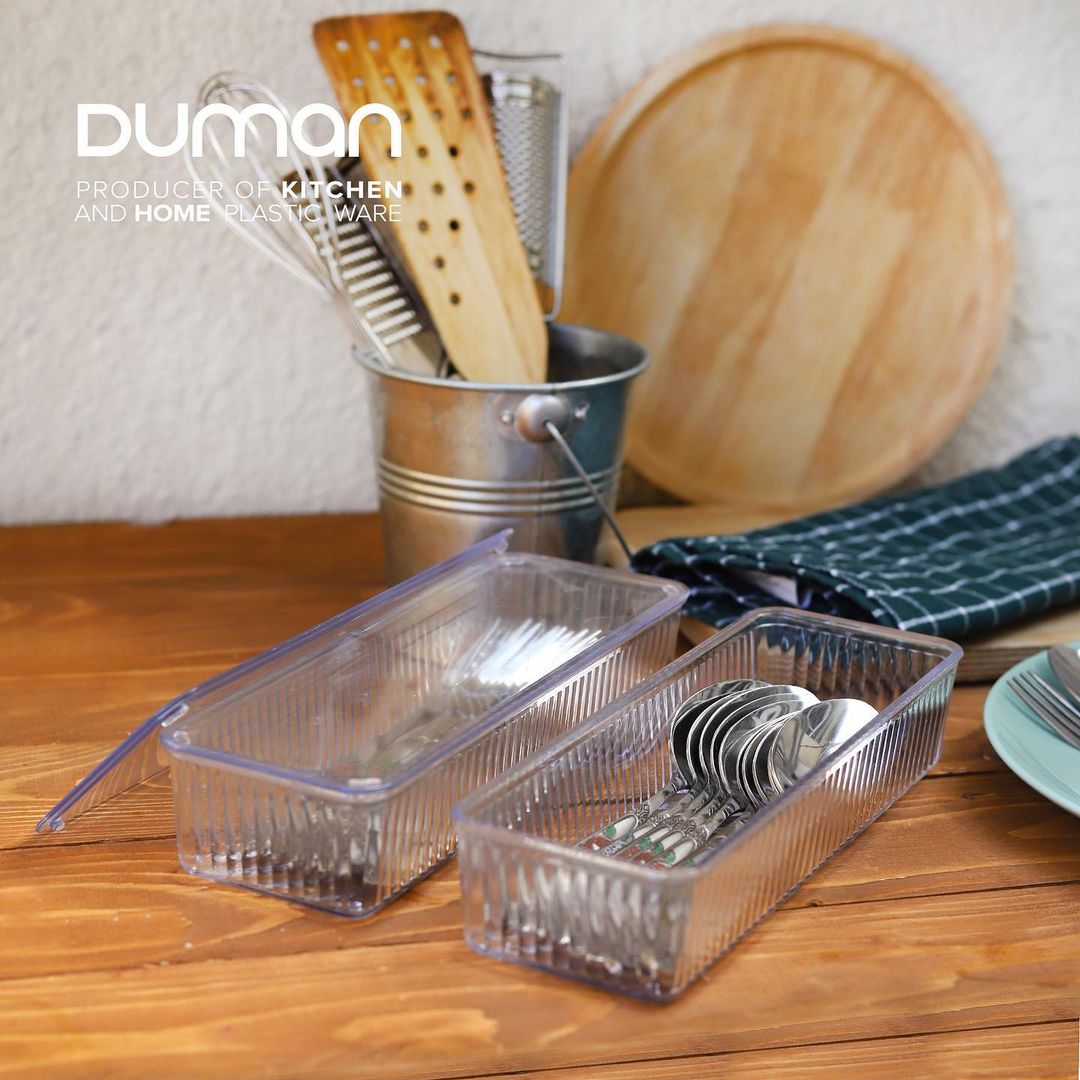 Duman Crystal Spoon & Cutlery Tray with Lid
