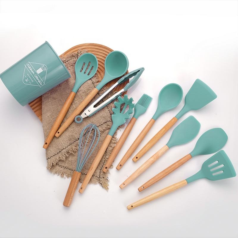 Non-Stick Silicon Kitchen Tool Set 12-Pcs (Utensils)!