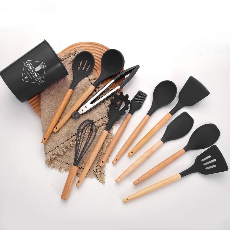 Non-Stick Silicon Kitchen Tool Set 12-Pcs (Utensils)!