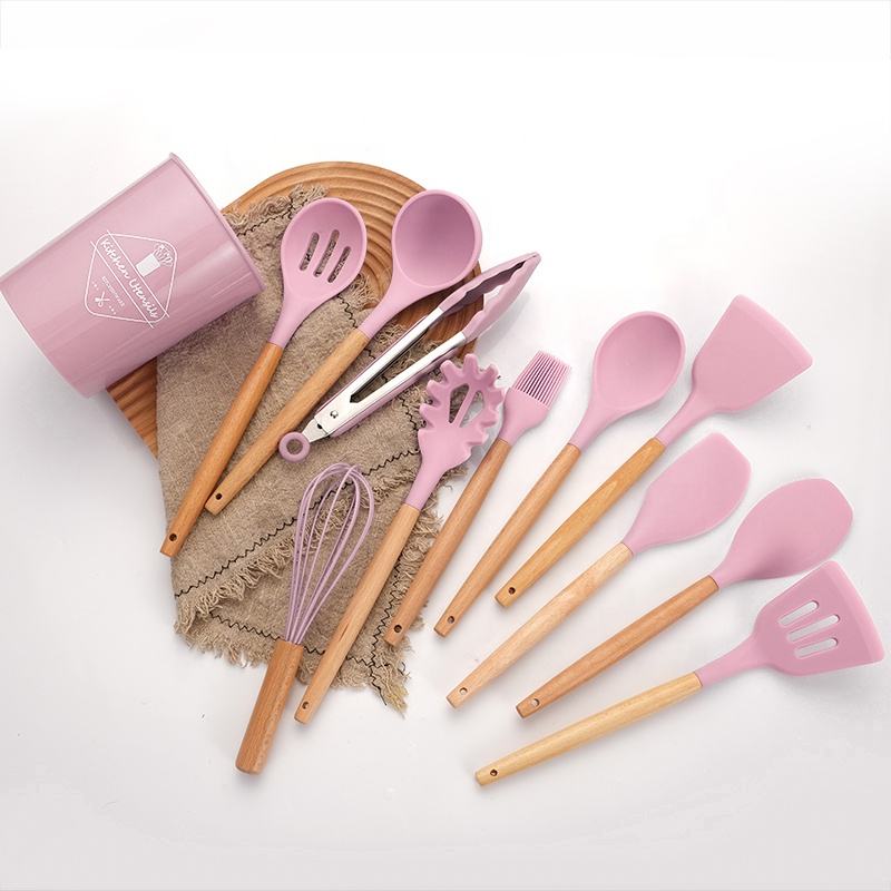 Non-Stick Silicon Kitchen Tool Set 12-Pcs (Utensils)!