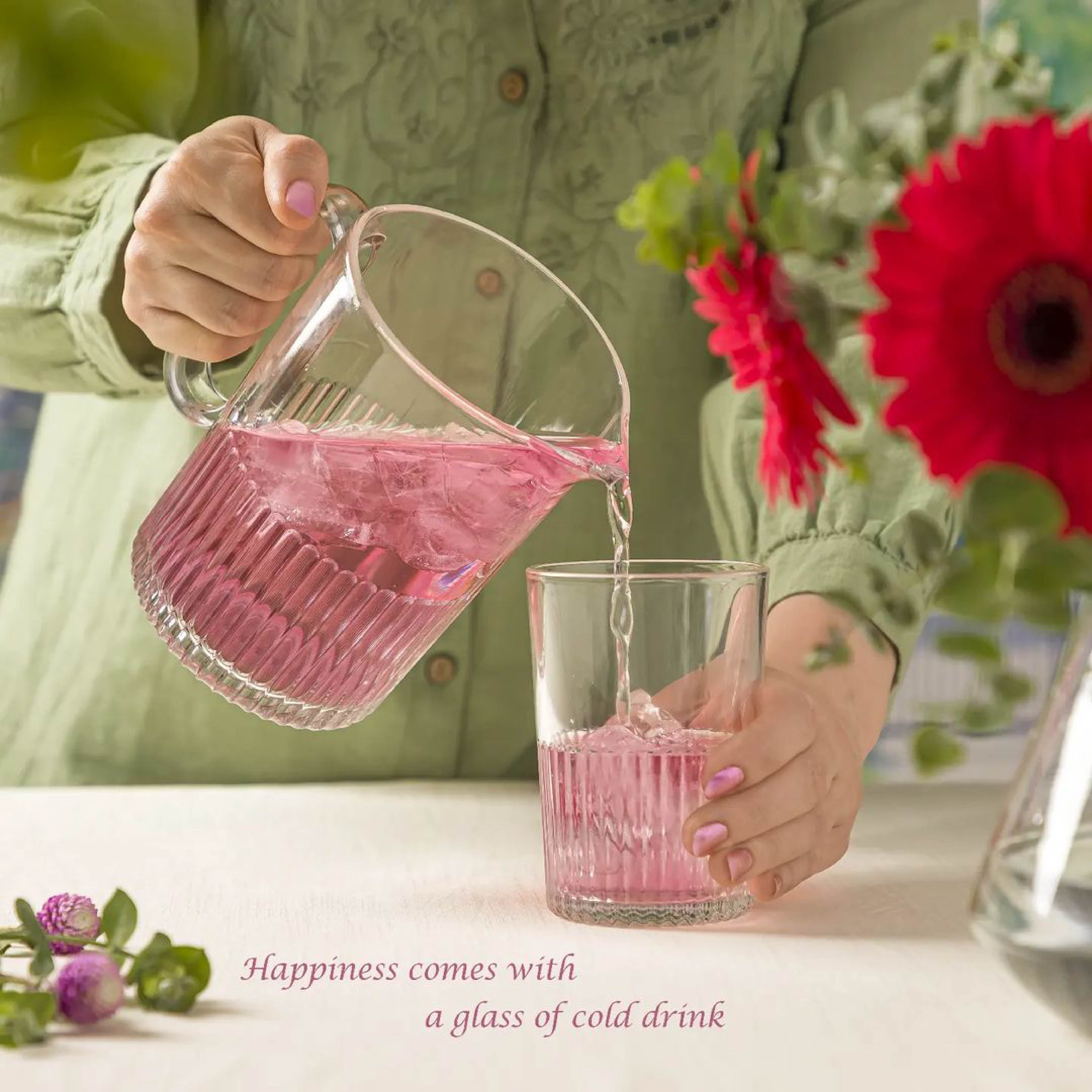 Limon Pitcher & Water Glass 7-Pcs Set (1-Jug & 6-Glass)!